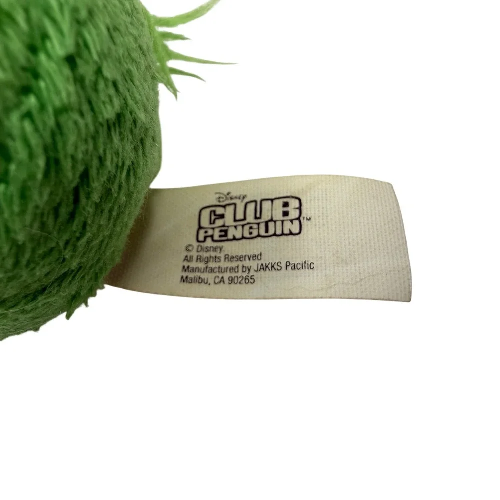 Disney Club Penguin Green‎ Puffle Plush Keychain Jakks Pacific Backpack Clip Toy